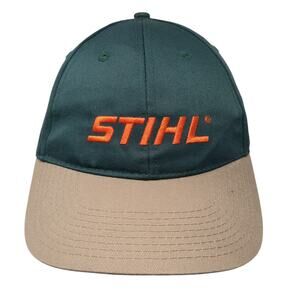 Stihl Strapback Hat Green One Size Embroidered Colorblock Vent Holes